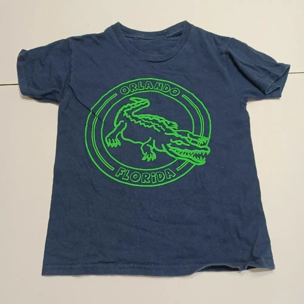 Orlando Florida Childs T-Shirt Blue Green Gator Crew Neck‎ 100% Cotton 4/5